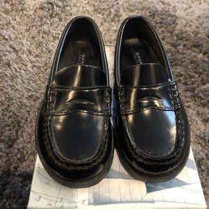 Boys Sperry Black Leather Loafers